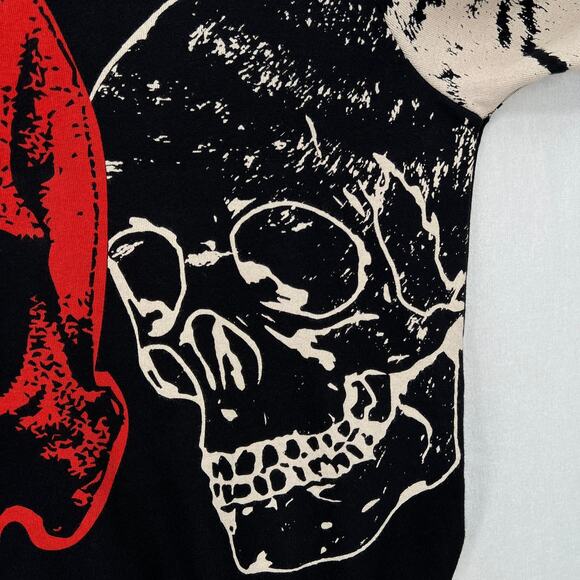 ELEVEN PARIS Graphic Crew Neck Sweatshirt Mens Small Black Skulls Edgy Goth Cozy - Picture 11 of 13